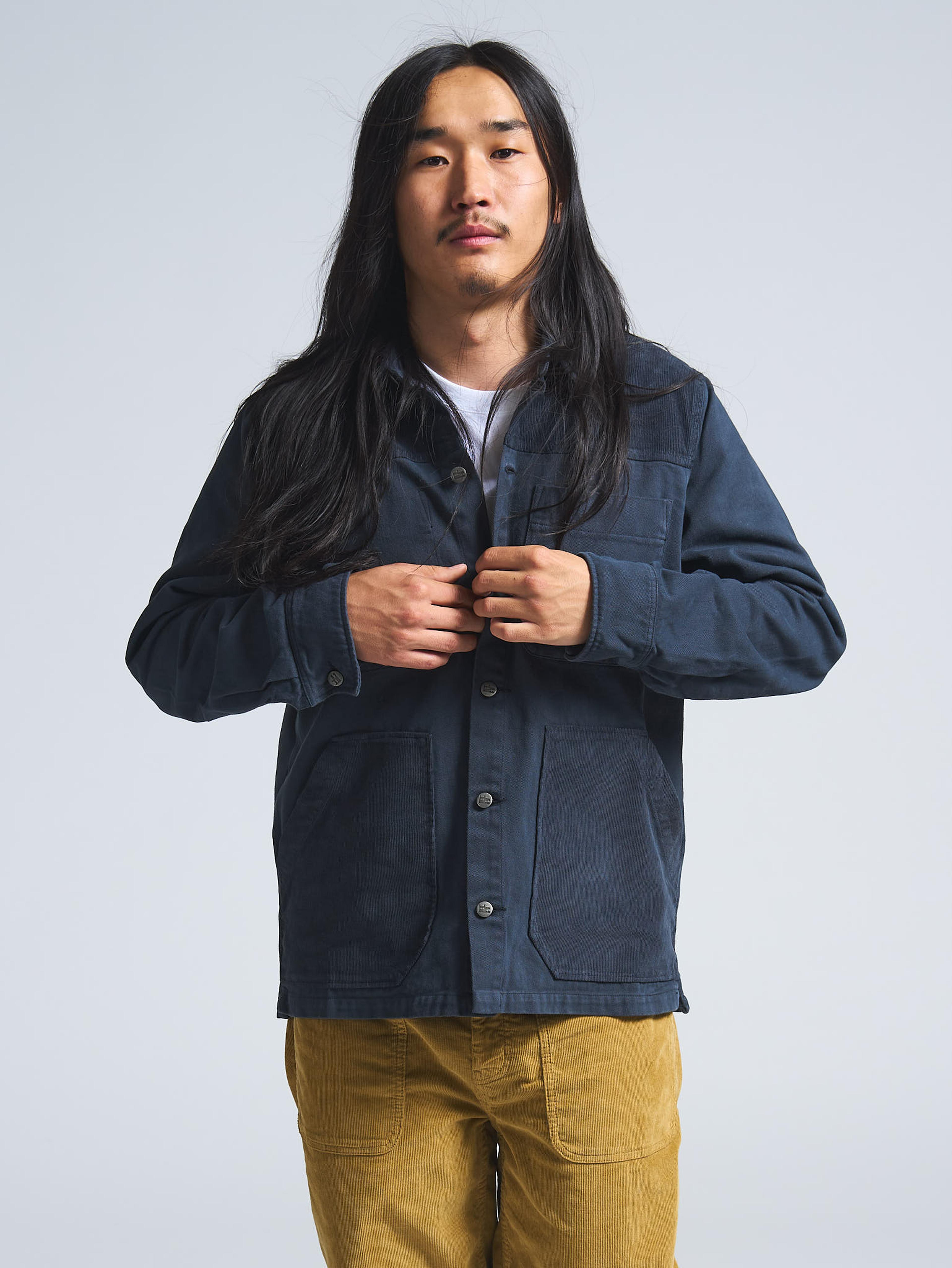 Blue overshirt jacket cotton