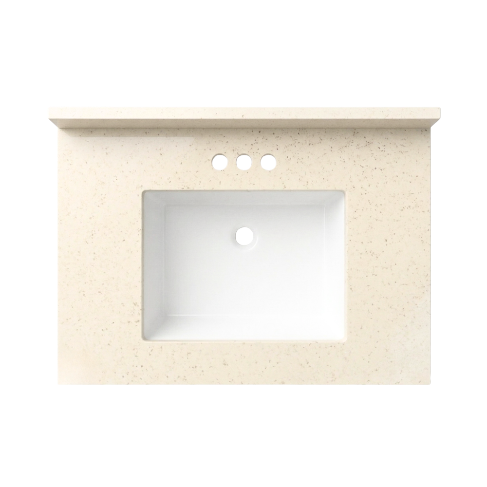 Charlotte cultured marble vanity top — top view, color