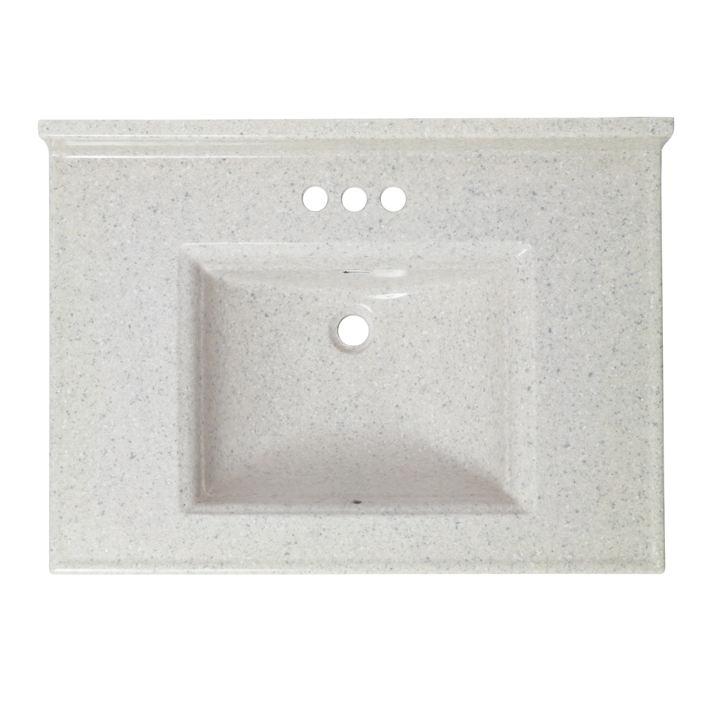 Camila 22 cultured marble vanity top — top view, color