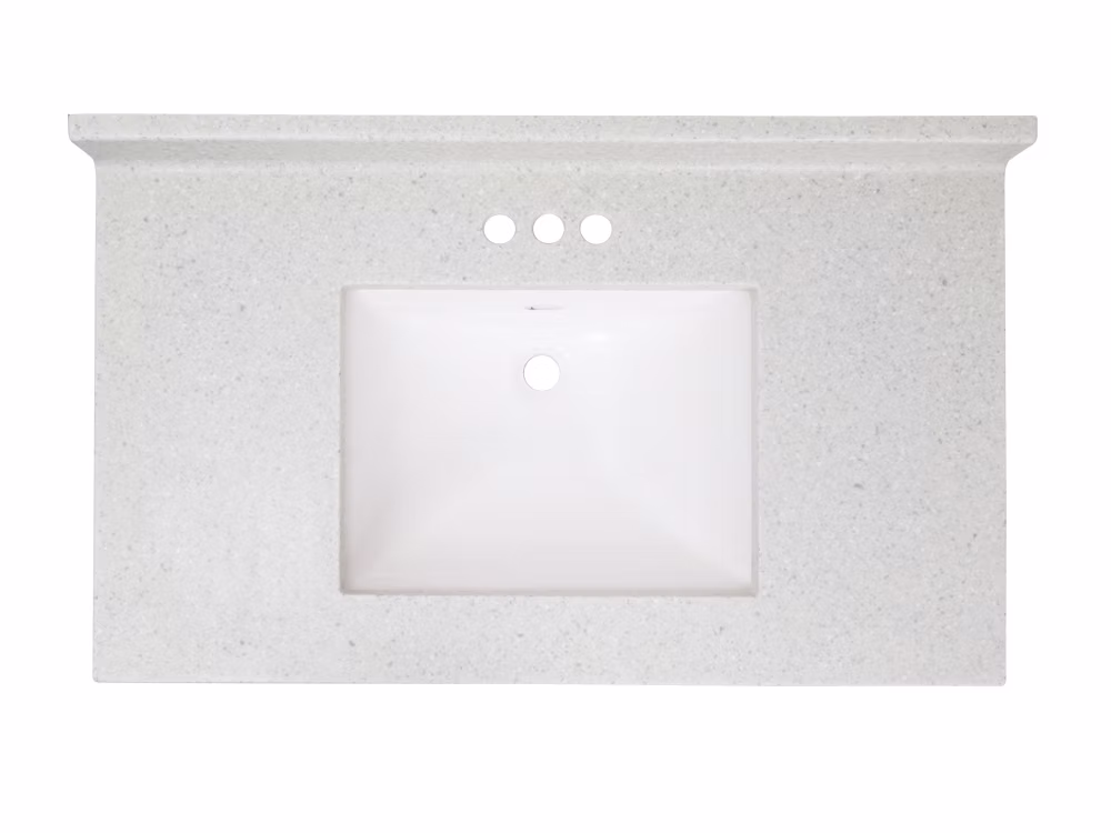 Charlotte Wave cultured marble vanity top — top view