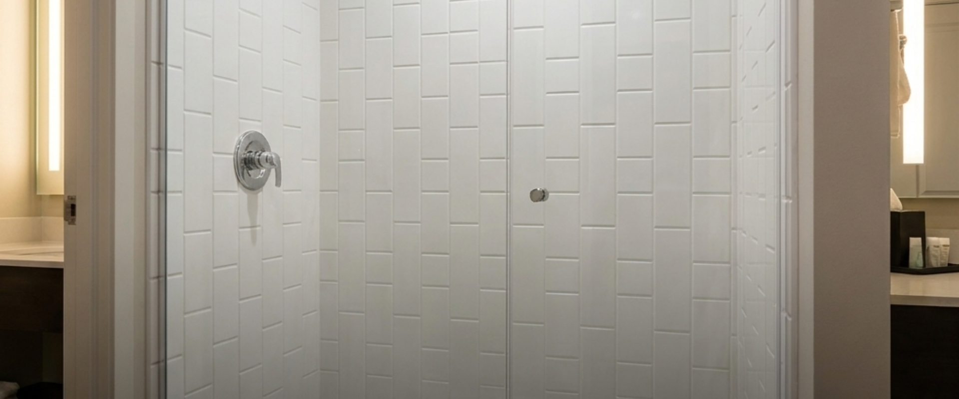 Cultured marble shower panels for hotel renovation. B2B cost breakdown and ROI for hospitality procurement.
