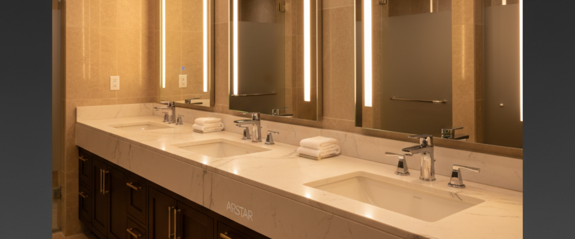 ARSTAR's cultured marble vanity tops wholesale. Essential for builders, hospitality, and commercial project procurement.