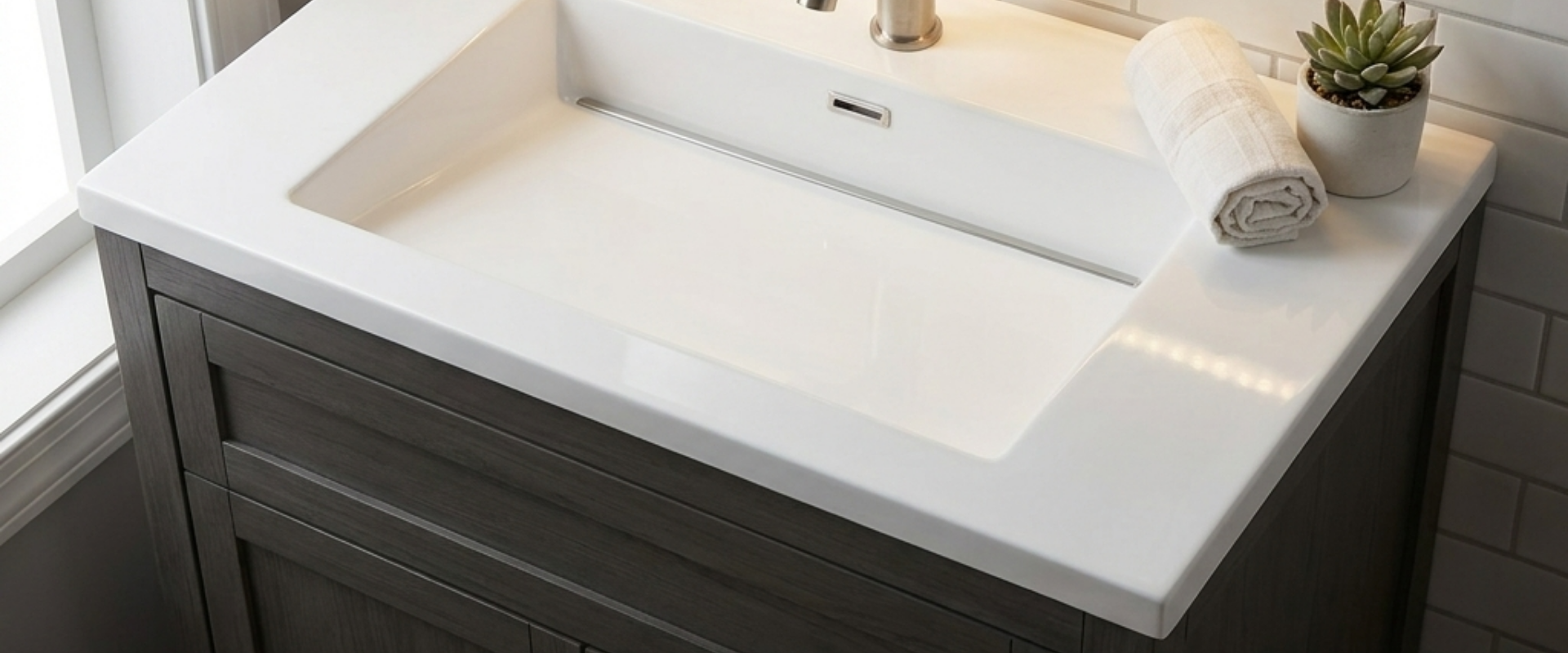 B2B guide: Cultured marble non-porous vanity tops for multi-family, OEM, and private label procurement.