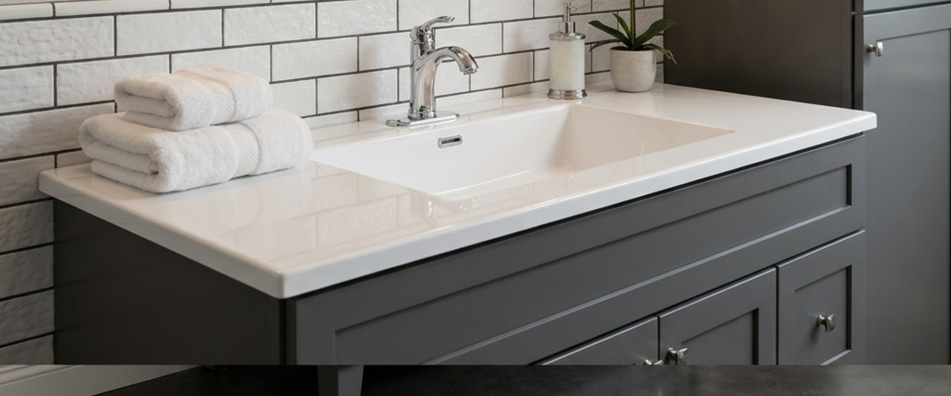 Cultured marble vanity tops wholesale for B2B. Durable, stylish solutions for commercial bathrooms.