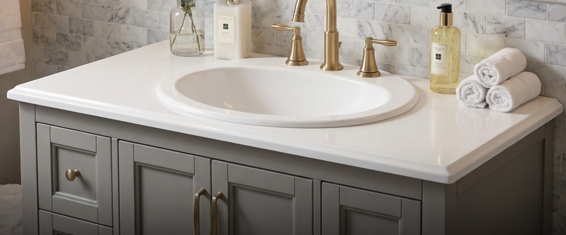 Cultured marble vanity tops wholesale for B2B commercial real estate, hospitality & property management portfolios.