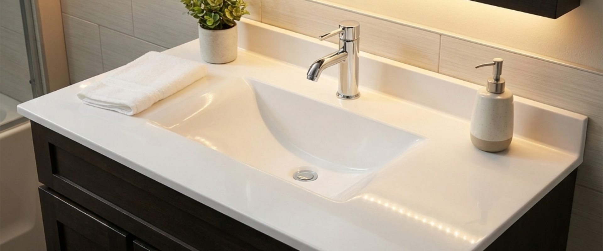 ARSTAR's cultured marble vanity tops wholesale. Essential for builders, hospitality, and commercial project procurement.