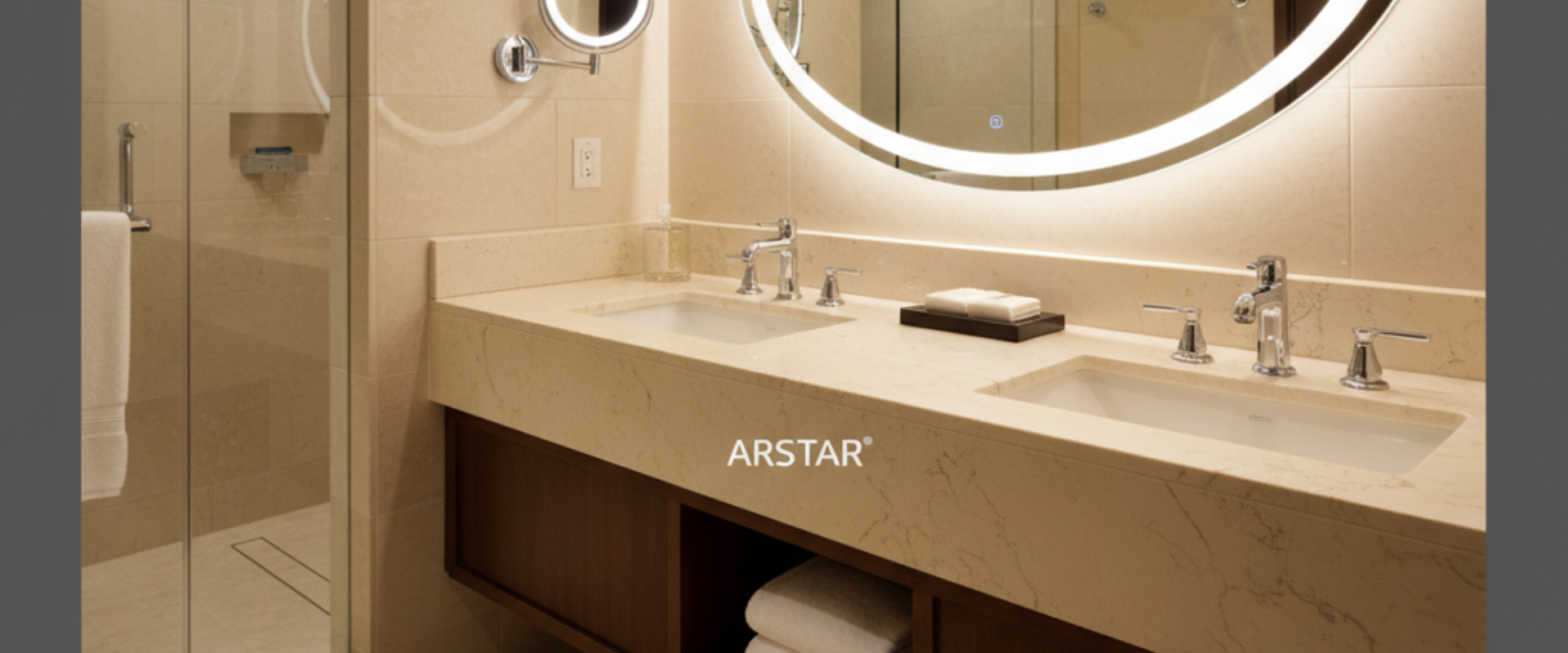 Cultured marble vanity tops wholesale for B2B. Maximize operational efficiency on commercial projects with ARSTAR solutions.