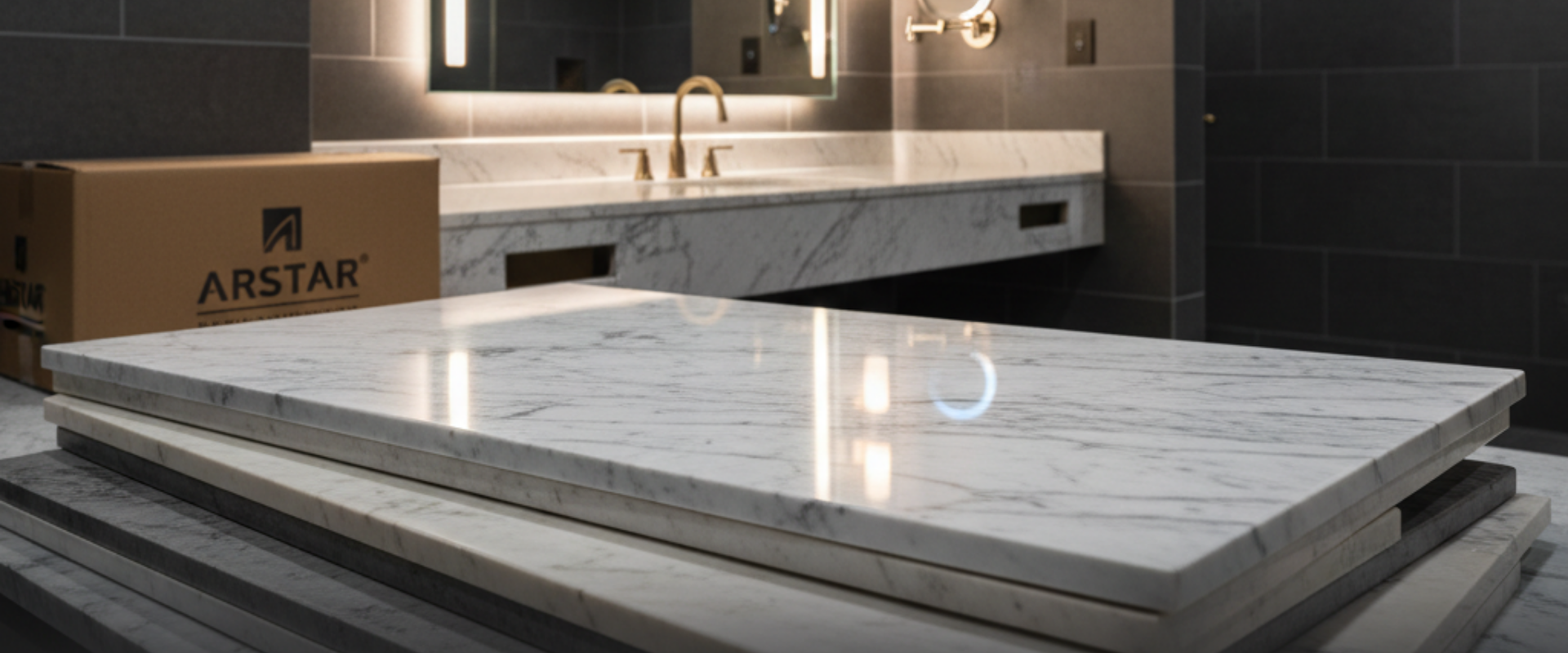 ARSTAR cultured marble vanity tops: advanced wholesale sourcing for B2B hospitality, multifamily, and commercial projects.