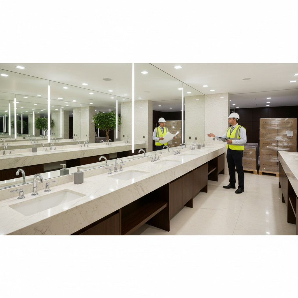 ARSTAR's cultured marble vanity tops wholesale, ideal for commercial projects & hospitality renovation B2B buyers.