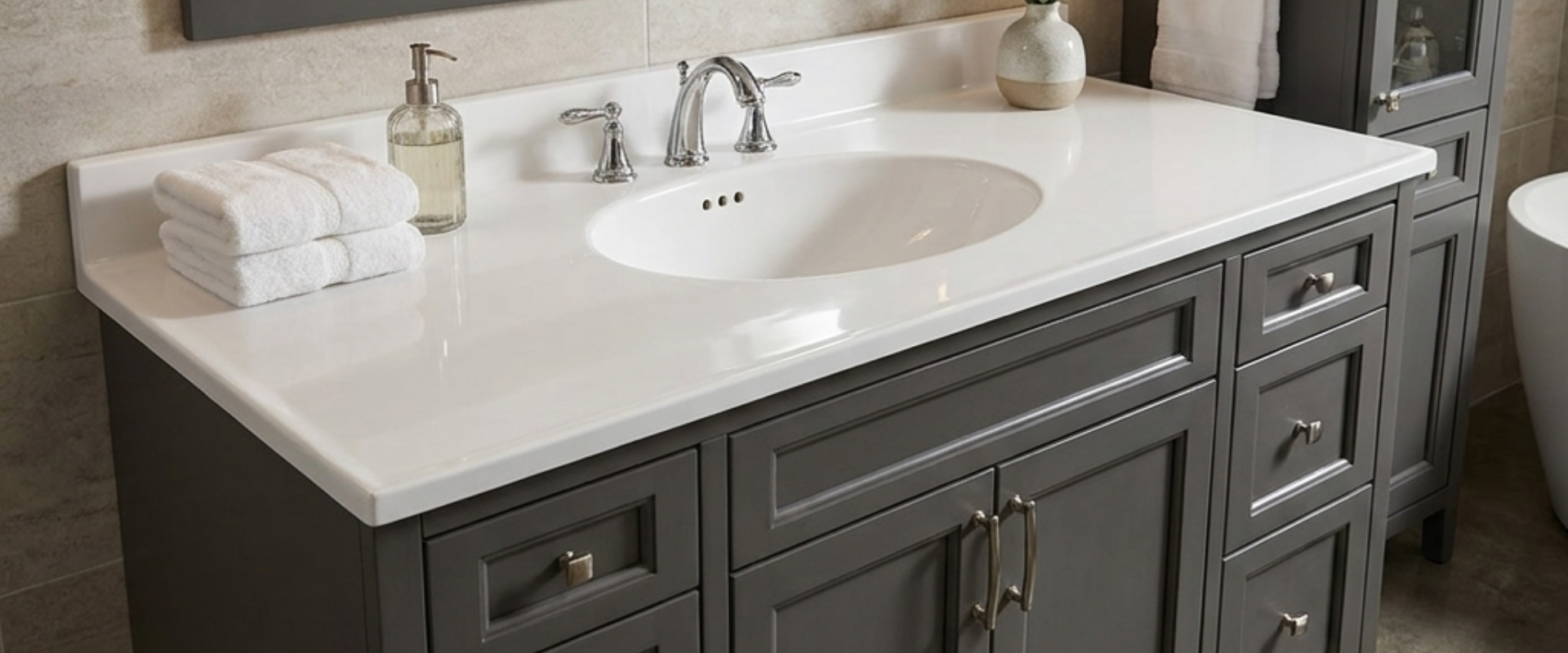 Cultured marble vs. quartz vanity tops: A B2B buyer's guide for commercial bathrooms, builders & OEM.