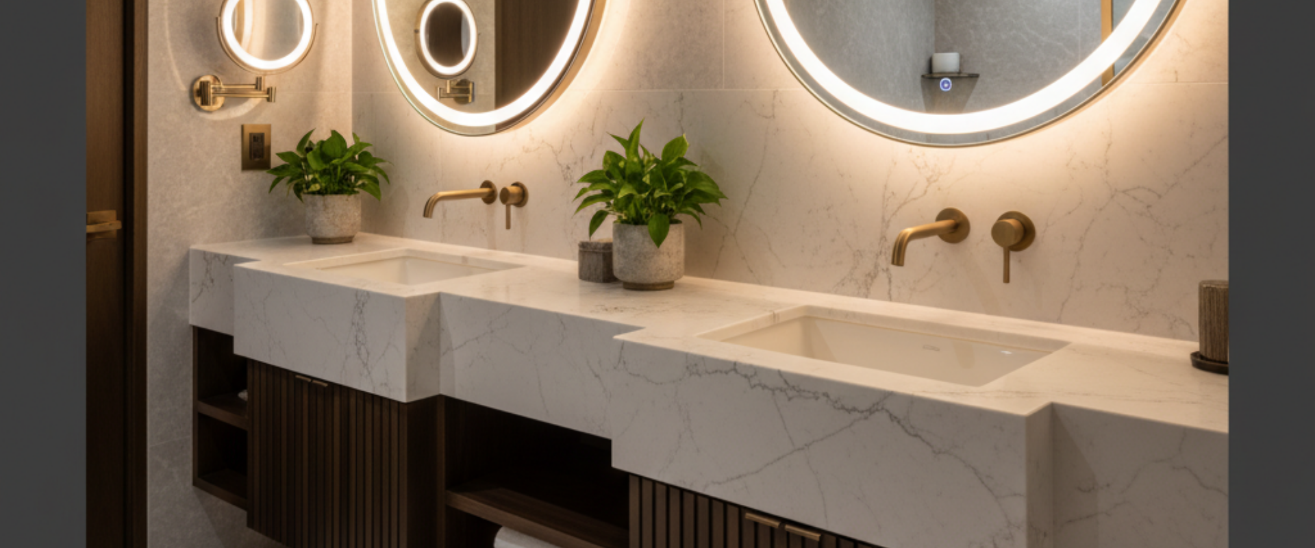 Custom cultured marble vanity tops for wholesale B2B buyers in commercial design and hotel renovation projects.