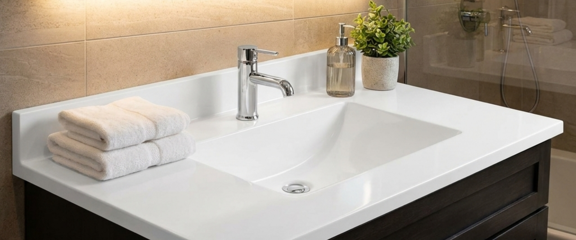 Cultured marble vanity tops wholesale for B2B: quality benchmarks for commercial bathrooms, hotel renovation.
