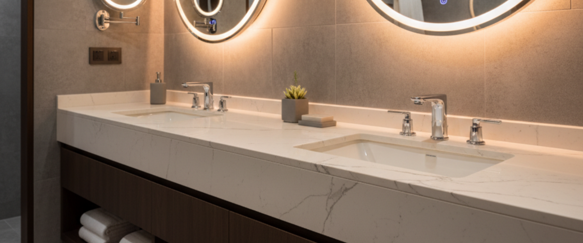 Seamless cultured marble vanity top wholesale procurement for hospitality, multifamily, and commercial projects.