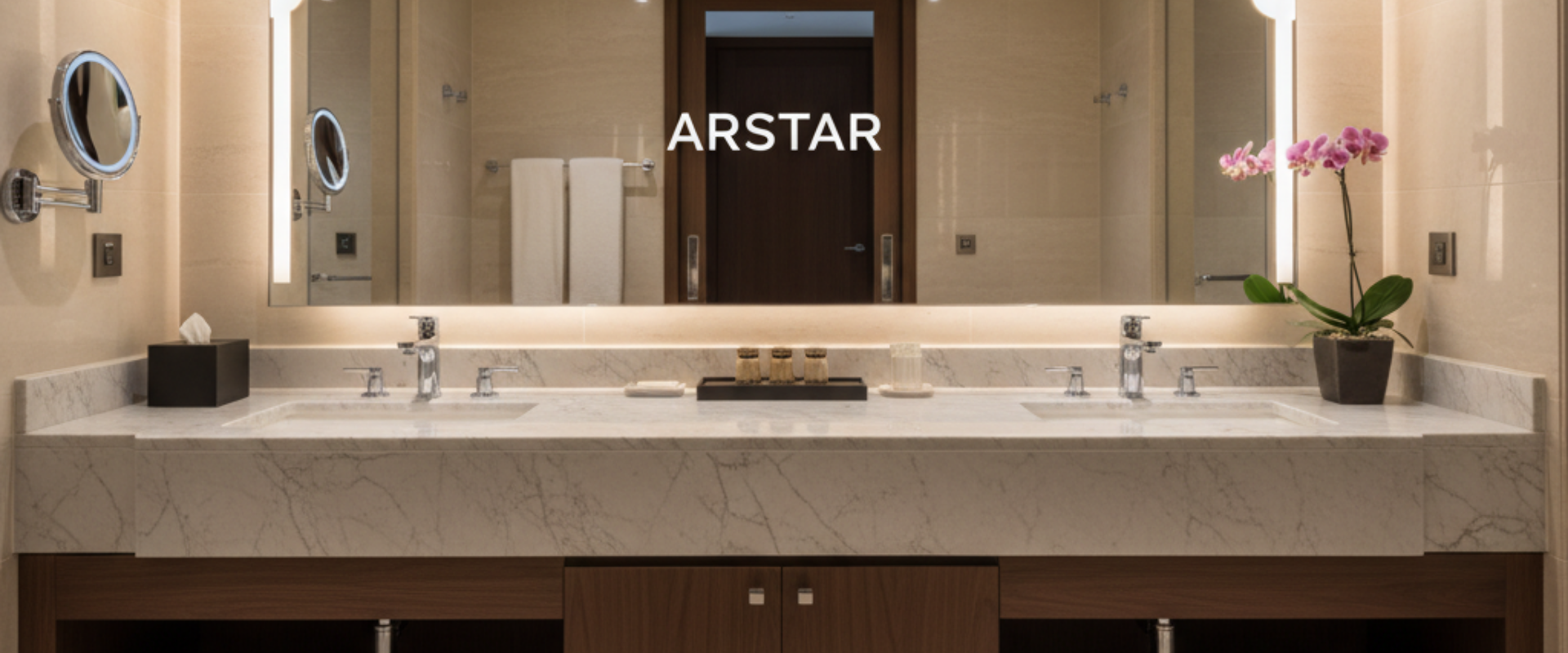 ARSTAR cultured marble vanity tops for wholesale B2B procurement. Boost ROI & efficiency for hotel and commercial projects.