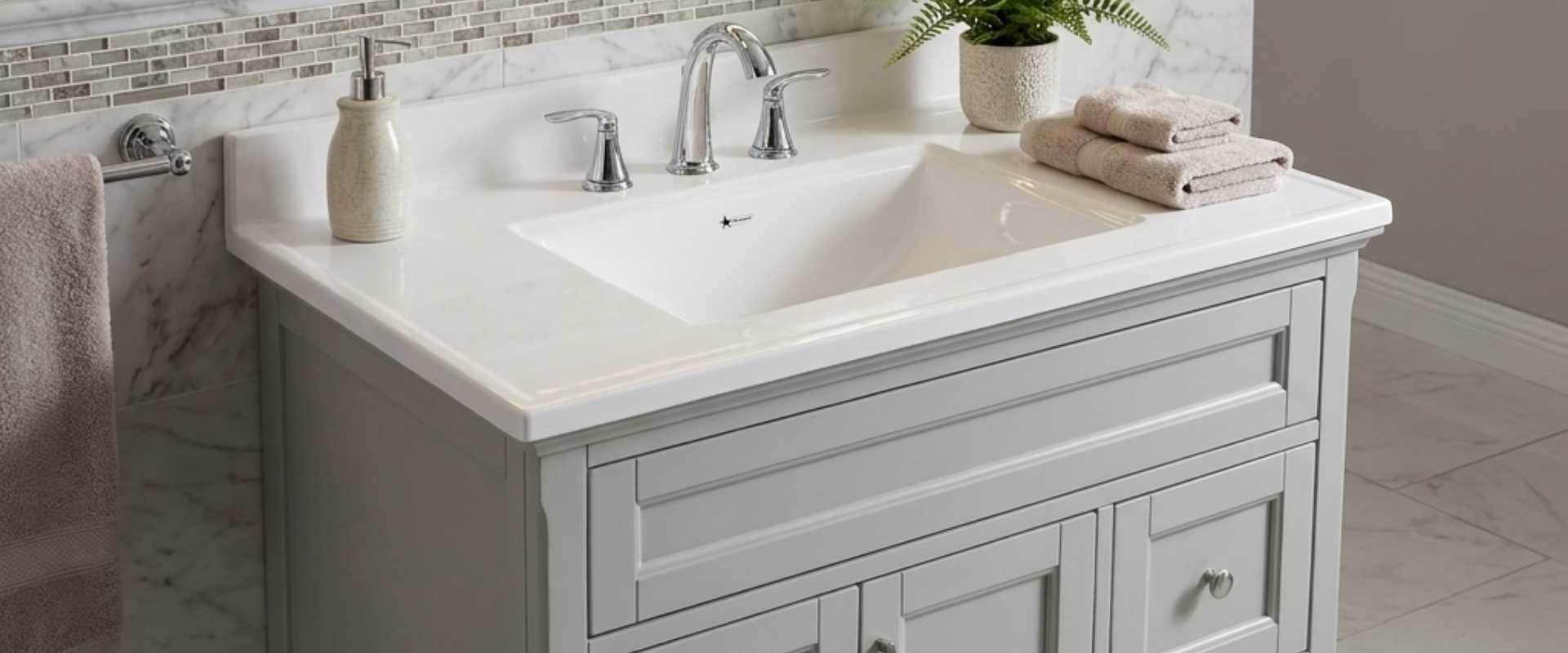 Cultured marble integral bowl and undermount sinks compared for B2B bathroom vanity projects