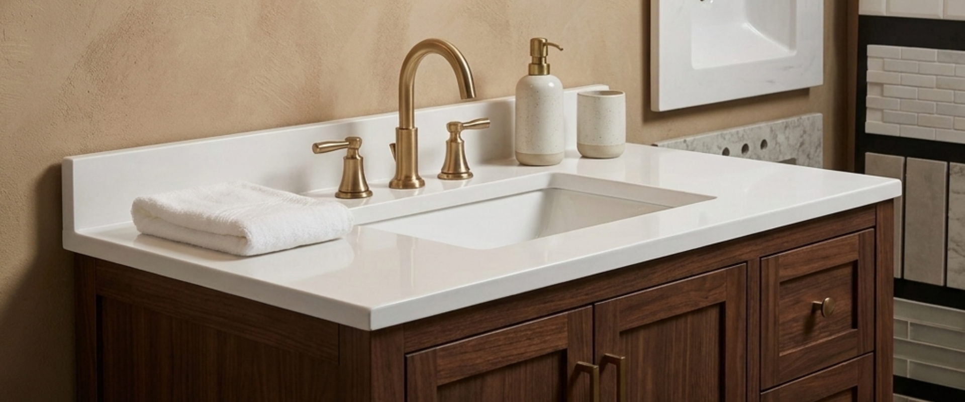 Selecting high-quality cultured marble vanity tops wholesale for your next commercial project procurement.