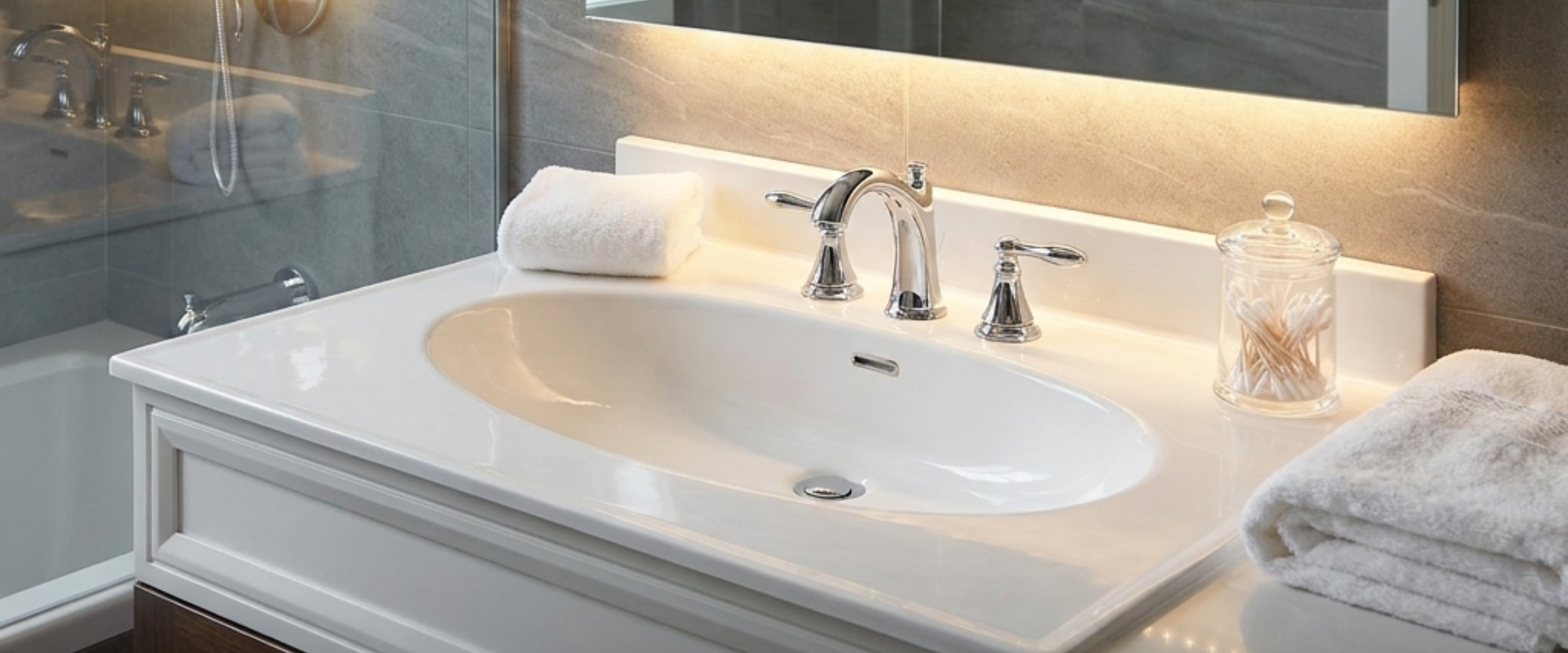 Elevate projects with wholesale cultured marble vanity tops, perfect for B2B hotel and multifamily commercial buyers.