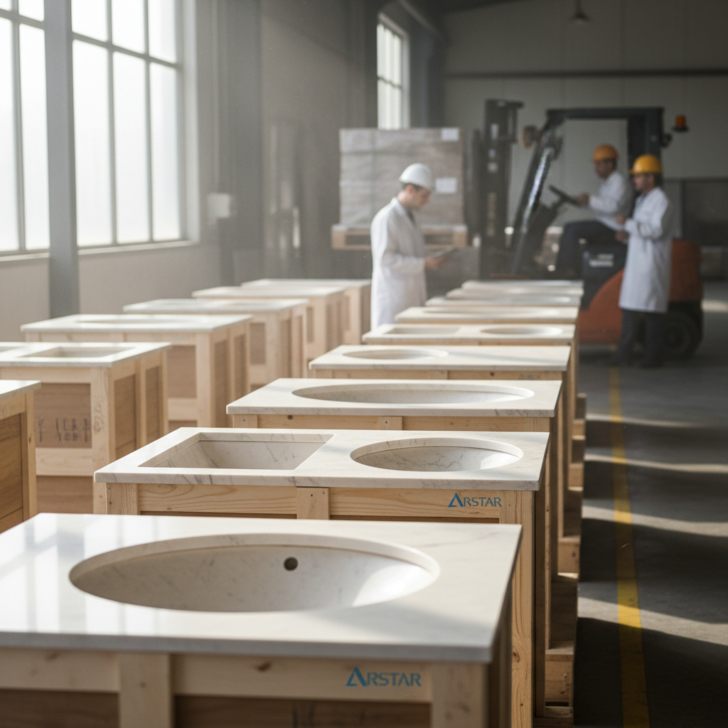 Cultured marble vanity tops, a smart wholesale choice for B2B hotel renovation & commercial construction.