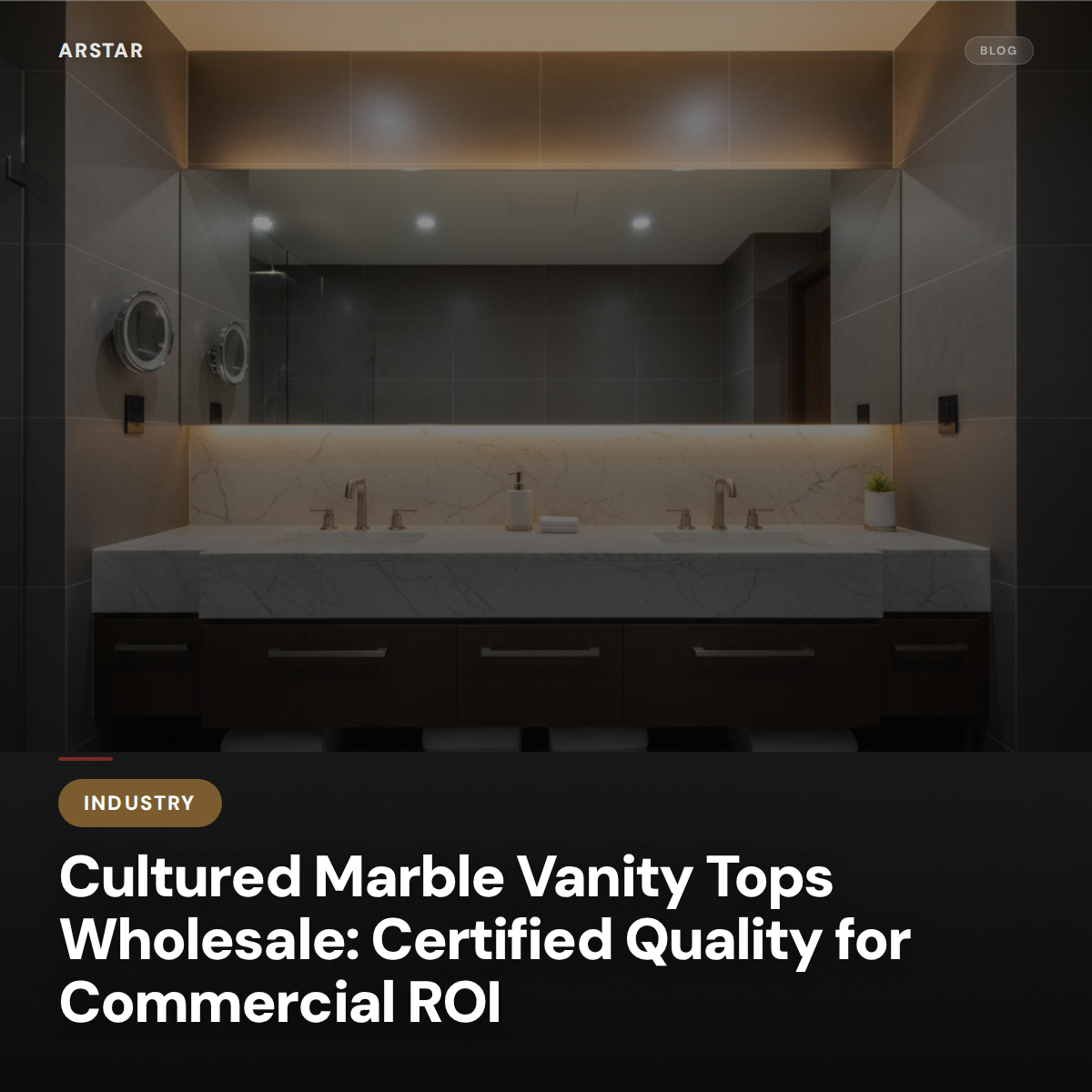 Certified cultured marble vanity tops wholesale for commercial ROI in hotel and multifamily projects.