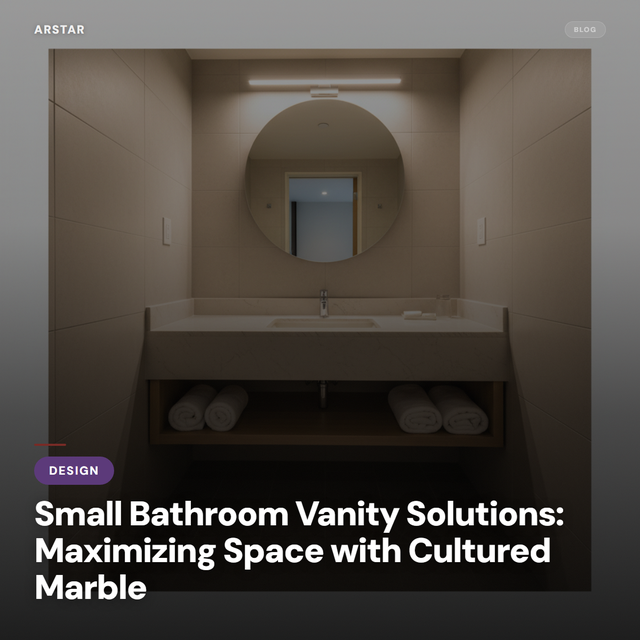 Cultured marble small bathroom vanity with integral bowl, maximizing space for B2B hotel and property buyers