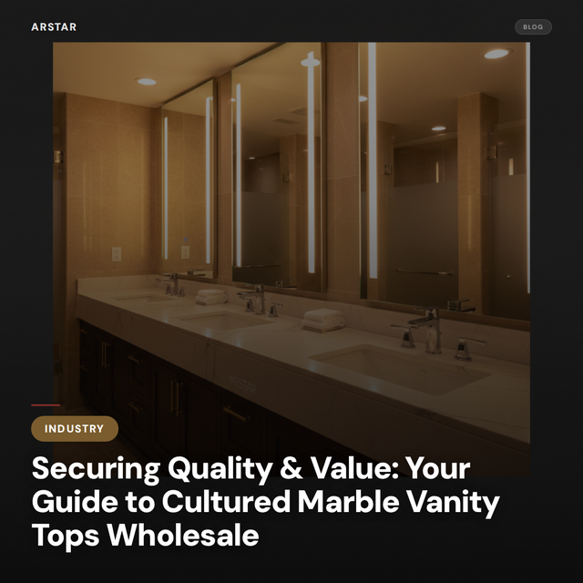 ARSTAR's cultured marble vanity tops wholesale. Essential for builders, hospitality, and commercial project procurement.