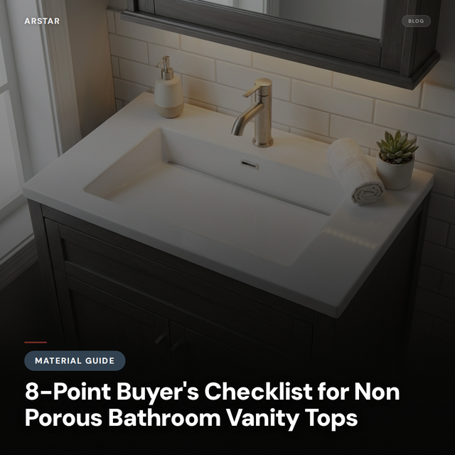 B2B guide: Cultured marble non-porous vanity tops for multi-family, OEM, and private label procurement.