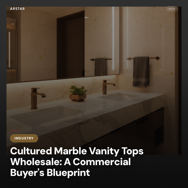 ARSTAR's wholesale cultured marble vanity tops: a B2B blueprint for commercial, hotel & multifamily projects.