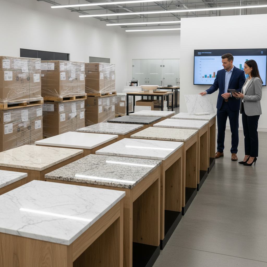 Cultured marble vanity tops wholesale for B2B buyers in commercial construction and hotel renovations.