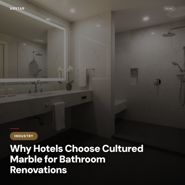 Elegant cultured marble vanity top in a hotel bathroom, highlighting durability and modern design for B2B buyers.