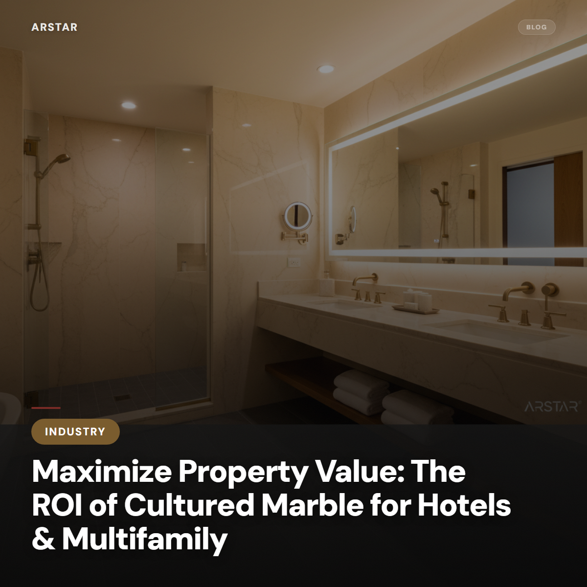 Cultured marble in commercial bathrooms. Maximize hotel & multifamily property ROI and durability for B2B buyers.