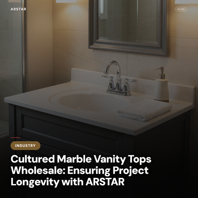 ARSTAR cultured marble vanity tops wholesale for durable, cost-efficient commercial bathrooms & hotel projects, ensuring longevity.