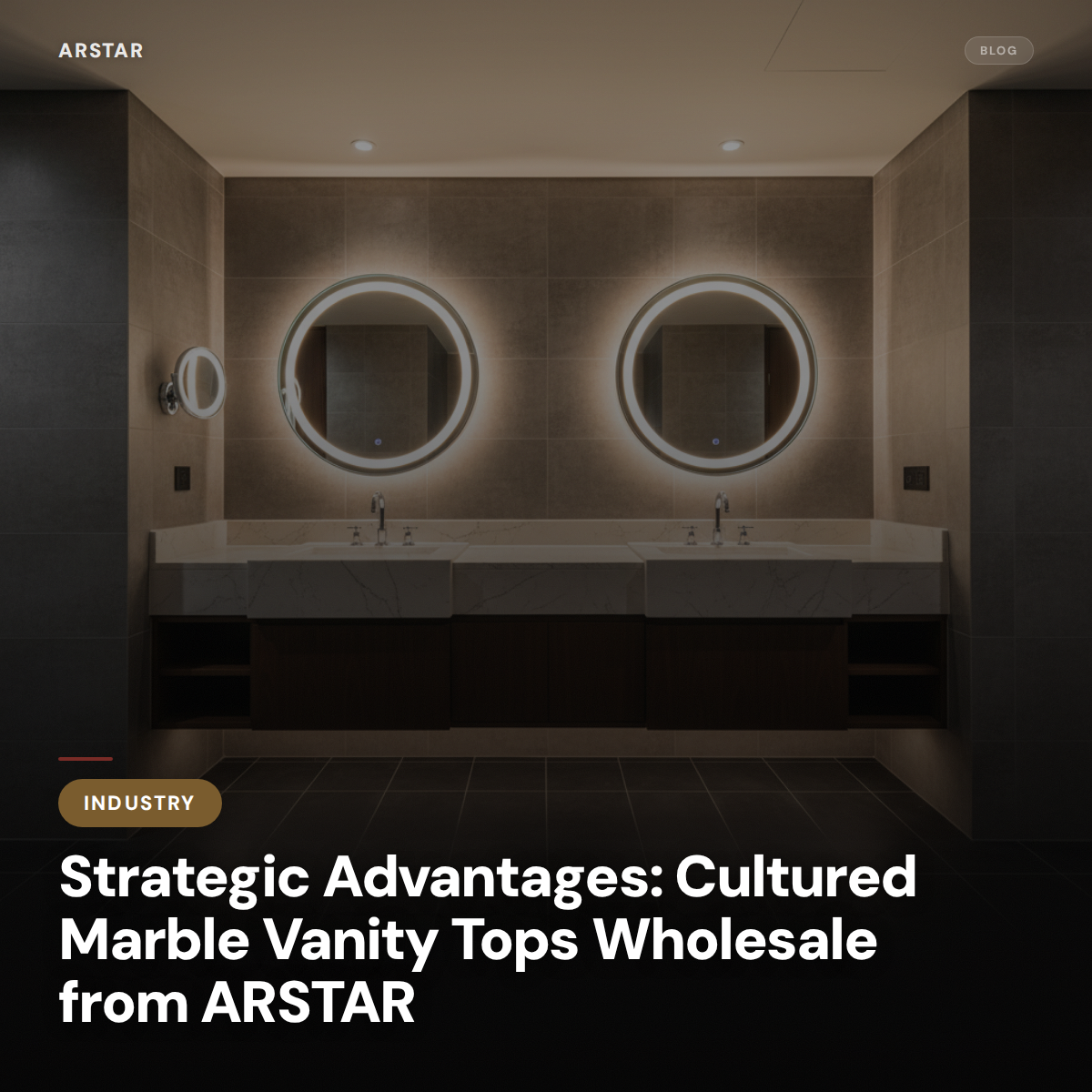 ARSTAR's cultured marble vanity tops wholesale, ideal for commercial projects & hospitality renovation B2B buyers.