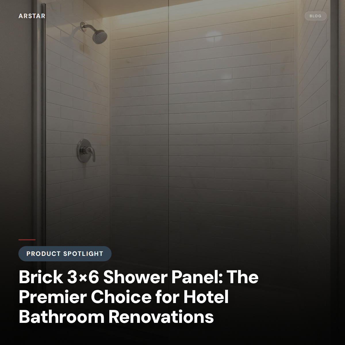 Cultured marble Brick 3x6 shower panels for hotel bathroom renovations. Perfect B2B solution for hospitality projects.