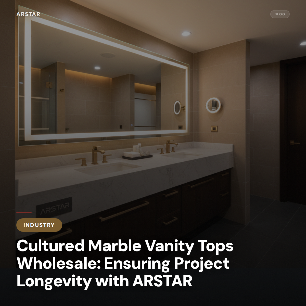 ARSTAR cultured marble vanity tops wholesale for durable, cost-efficient commercial bathrooms & hotel projects, ensuring longevity.