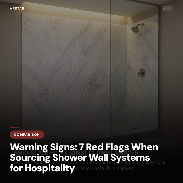 B2B buyers: Identify red flags sourcing cultured marble shower wall systems for hospitality renovation procurement.