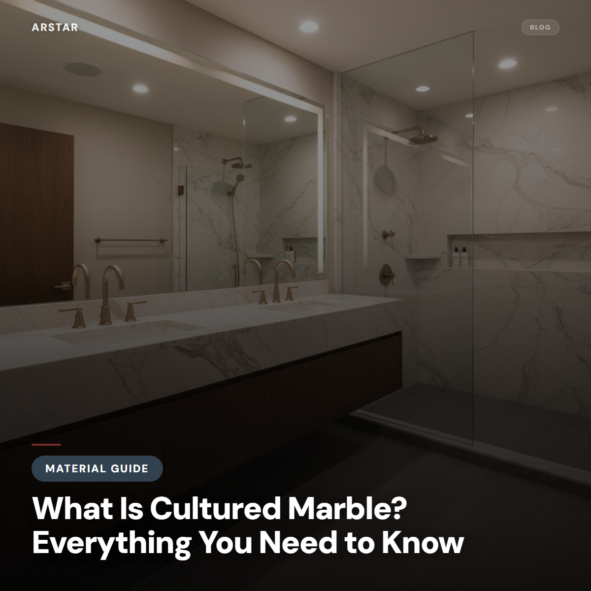 Cultured marble vanity top with integrated sink, showcasing durability and elegance for B2B hotel and property upgrades