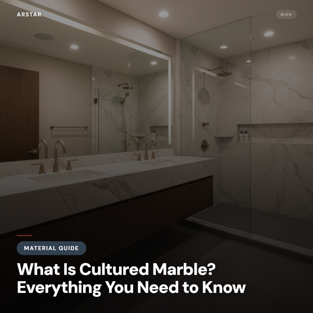 Cultured marble vanity top with integrated sink, showcasing durability and elegance for B2B hotel and property upgrades