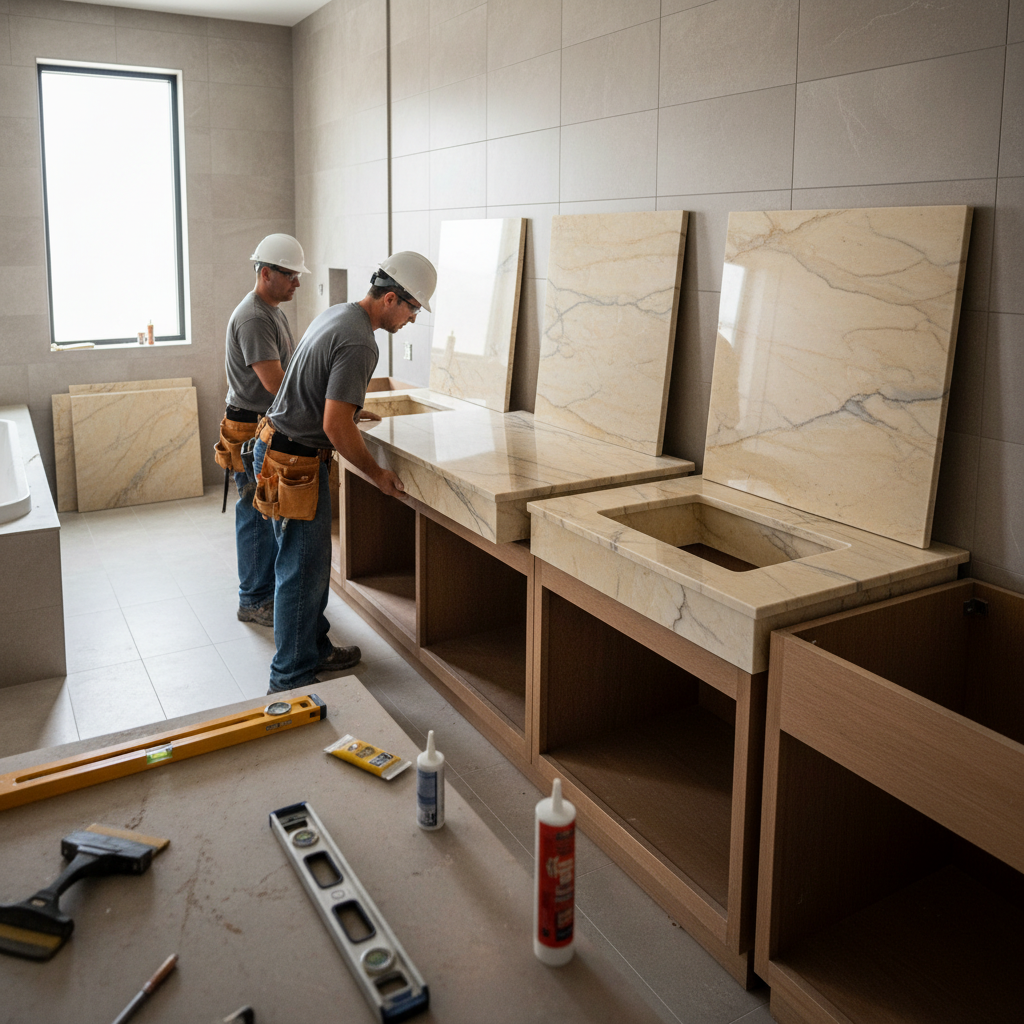 Cultured marble vanity top installation guide for B2B buyers: step-by-step best practices for hotels & properties.