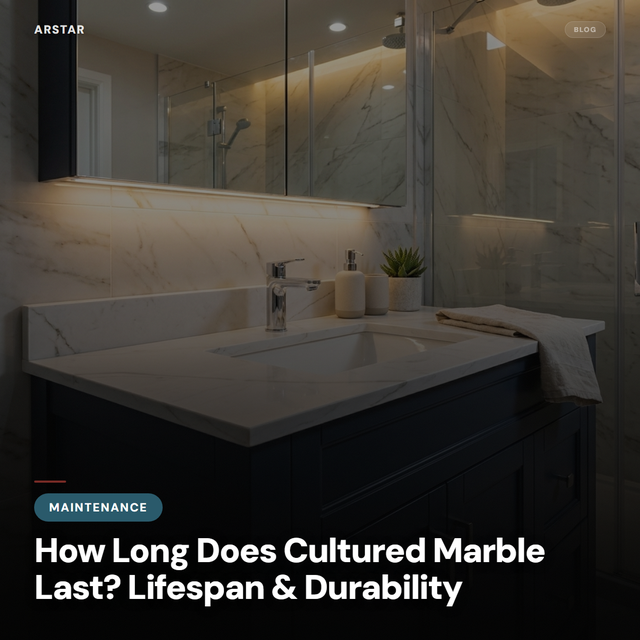Cultured marble shower, vanity, and tub surround in a modern hotel bathroom, highlighting durability for B2B buyers.