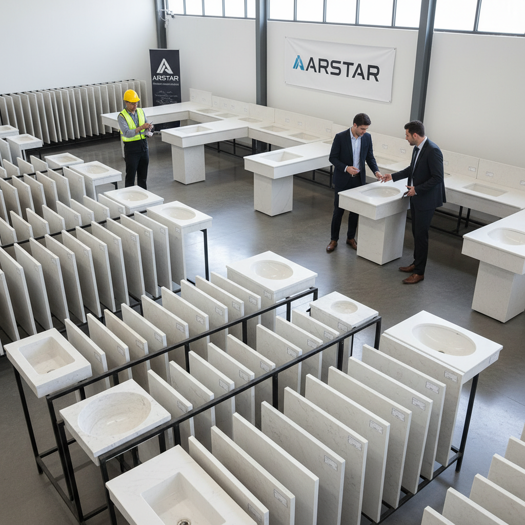 ARSTAR cultured marble vanity tops, wholesale direct for builders, hospitality, & commercial projects.