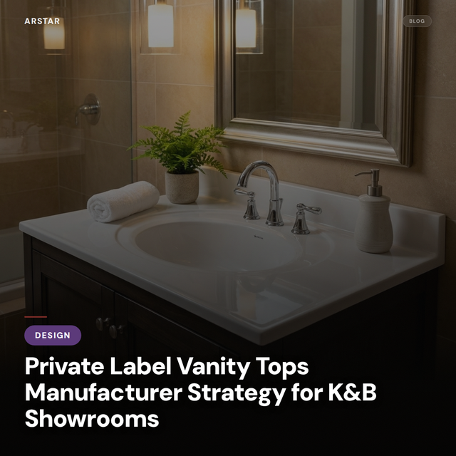 Private label cultured marble vanity tops: B2B manufacturer strategies for K&B showrooms and retail growth.