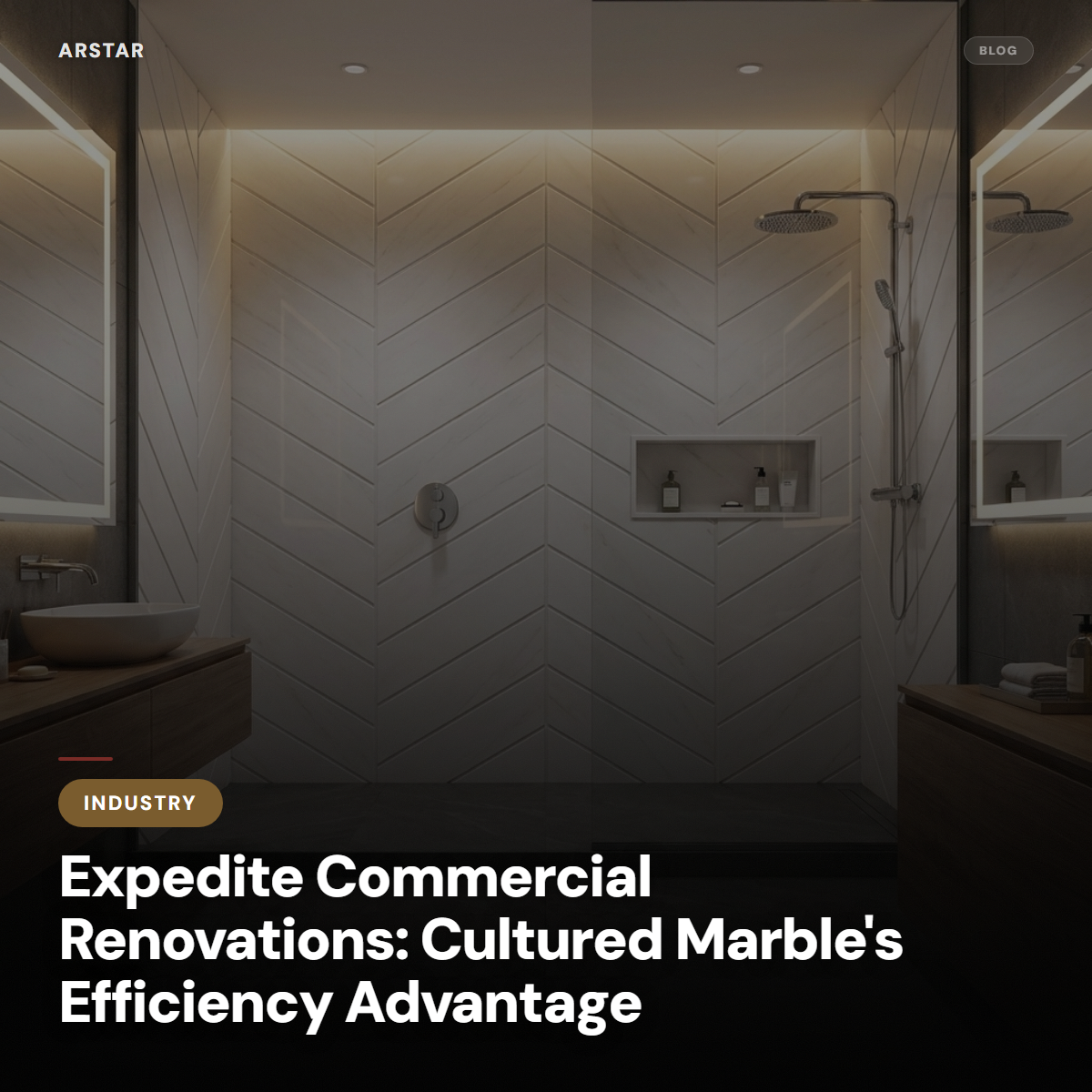 Cultured marble efficiency advantage for commercial renovations, hotel upgrades, and multifamily projects.