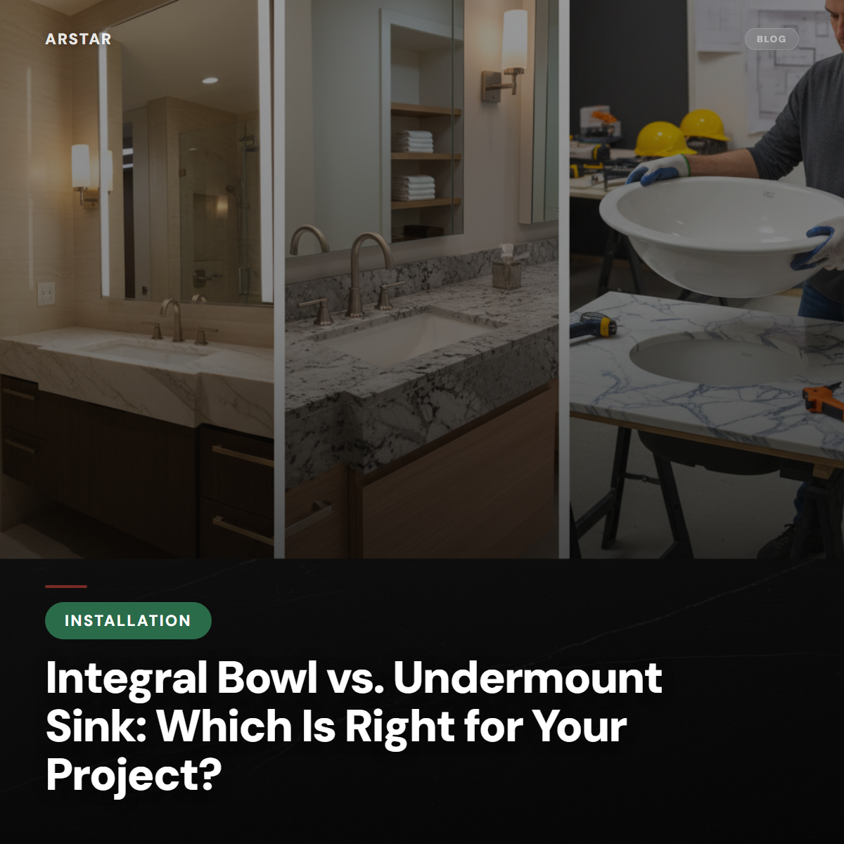 Cultured marble integral bowl and undermount sinks compared for B2B bathroom vanity projects