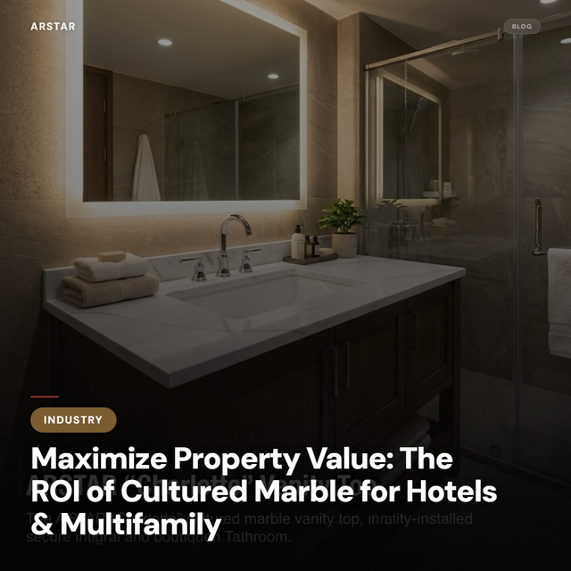 Cultured marble in commercial bathrooms. Maximize hotel & multifamily property ROI and durability for B2B buyers.
