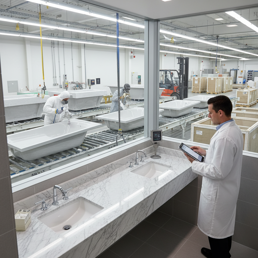 Cultured marble manufacturing process: B2B guide for hotel owners, contractors, and distributors.