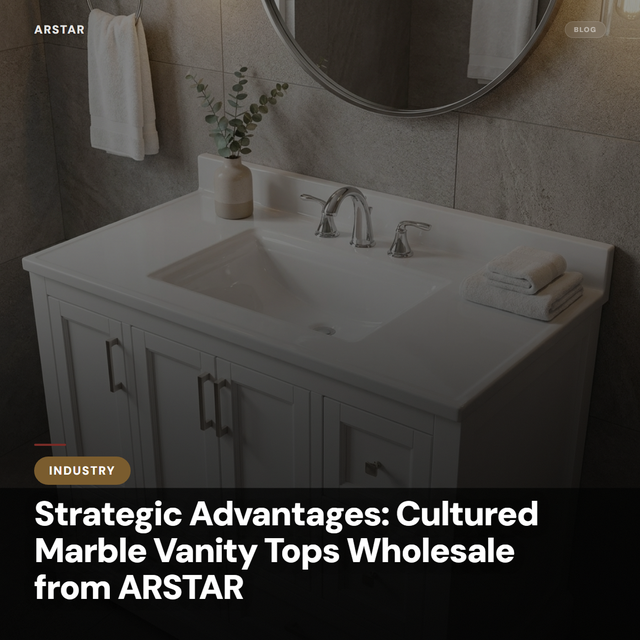 ARSTAR's cultured marble vanity tops wholesale, ideal for commercial projects & hospitality renovation B2B buyers.