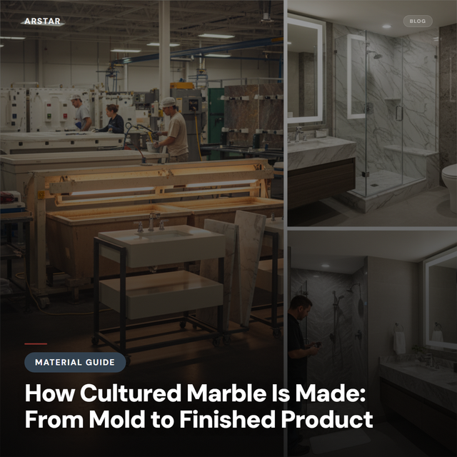 Cultured marble manufacturing process: B2B guide for hotel owners, contractors, and distributors.