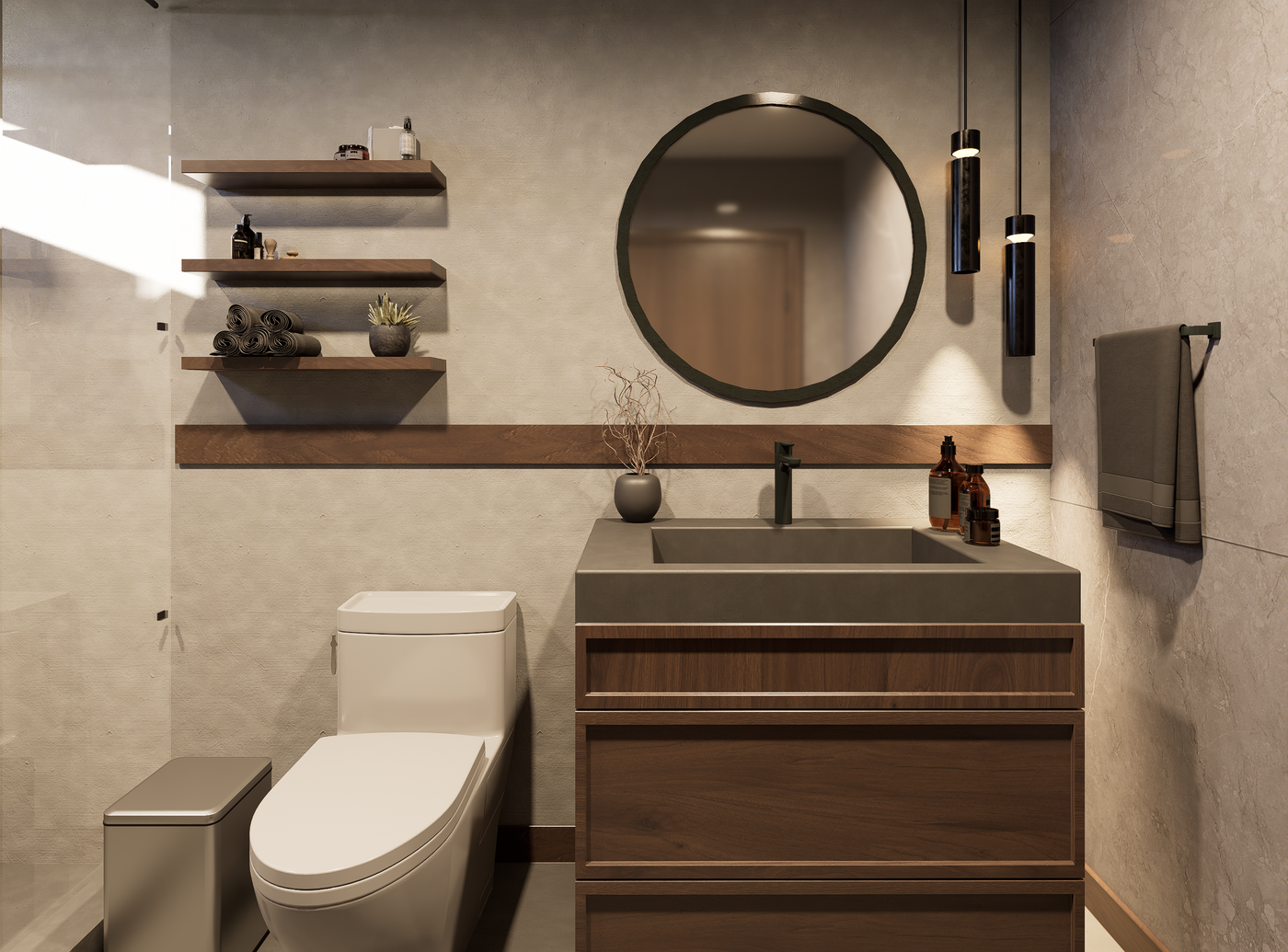 Warm Wood room overview