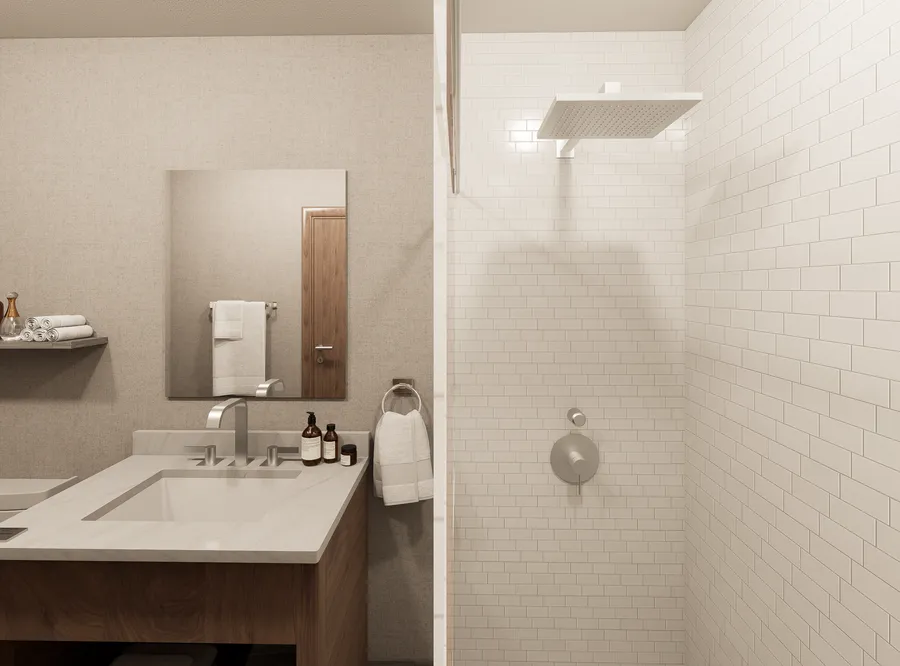 Hotel Shower — ARSTAR cultured marble installation