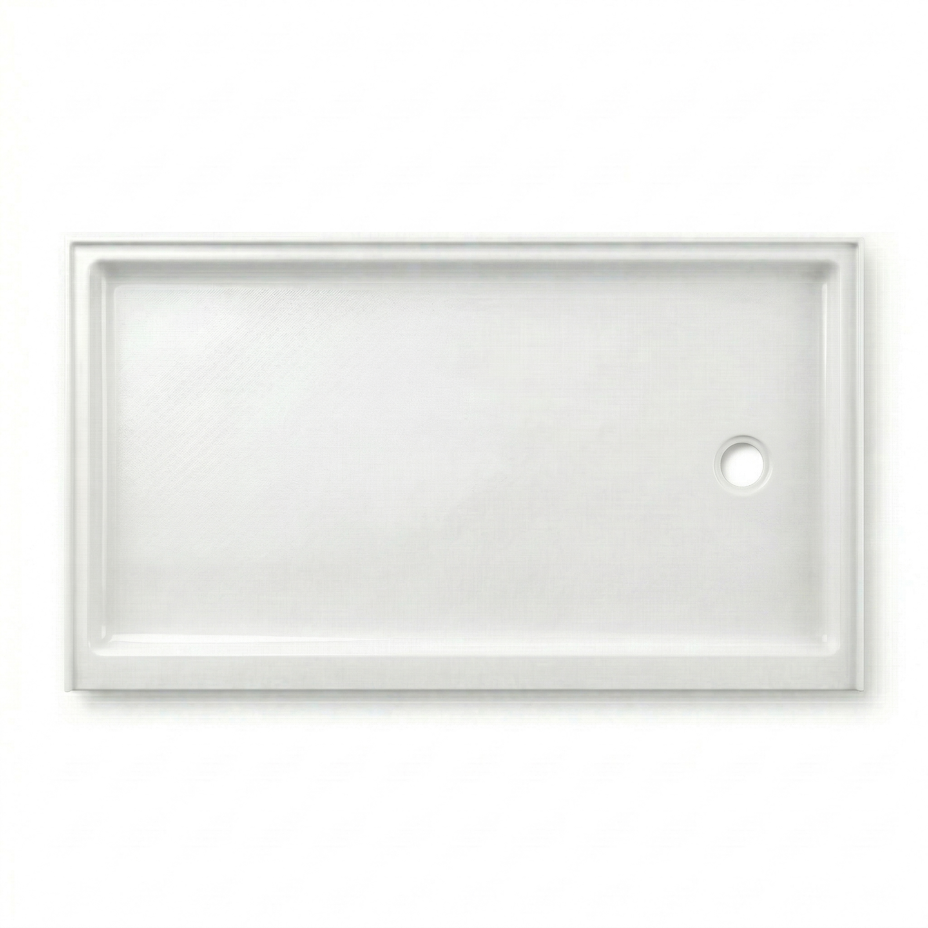 ARSTAR 30"×60" Right Drain cultured marble shower pan top view
